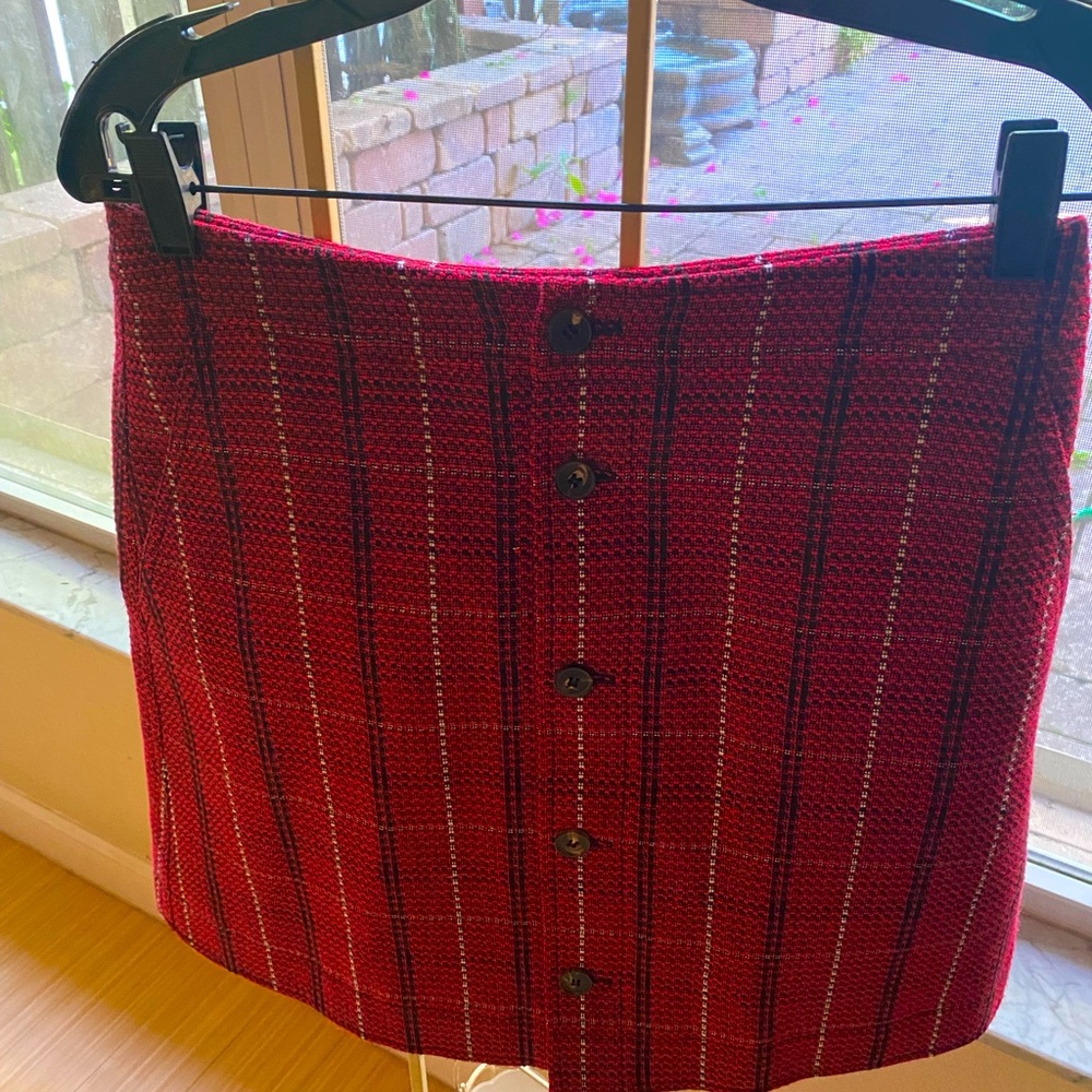 Alexander McQueen Red Plaid Skirt